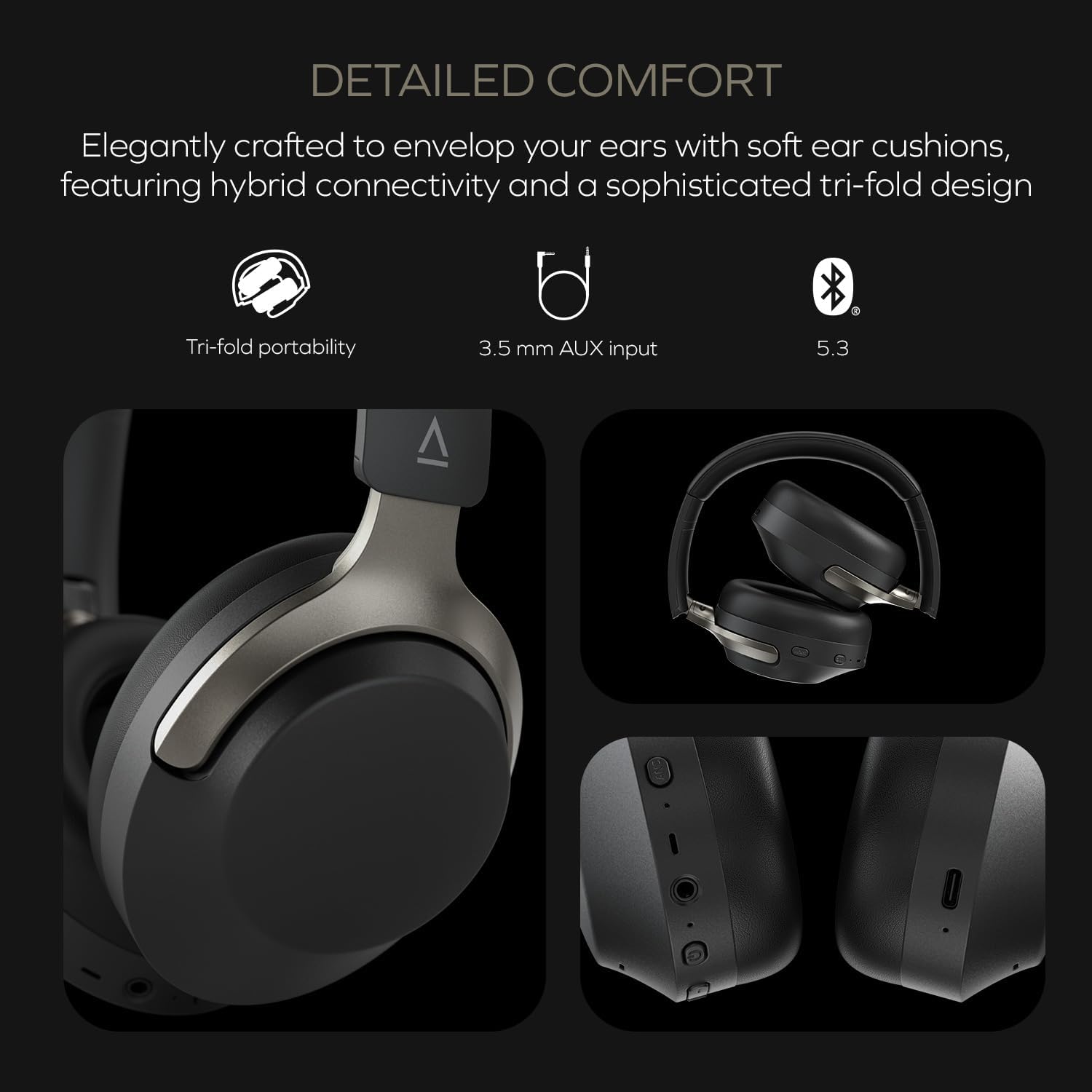 Creative - Zen Hybrid Sxfi Wireless Over-Ear Headphones, Black
