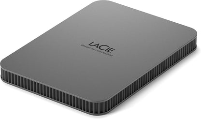 LaCie Mobile Drive Moon, 4TB, External Hard Drive Portable, Silver, USB-C 3.2, PC, Mac, with Adobe Creative Cloud, 3 Years Rescue Services (STLP4000400)