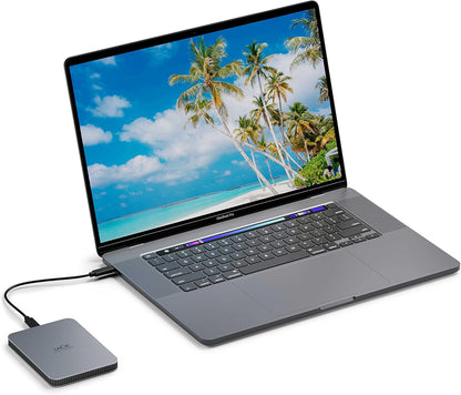 LaCie Mobile Drive Moon, 4TB, External Hard Drive Portable, Silver, USB-C 3.2, PC, Mac, with Adobe Creative Cloud, 3 Years Rescue Services (STLP4000400)