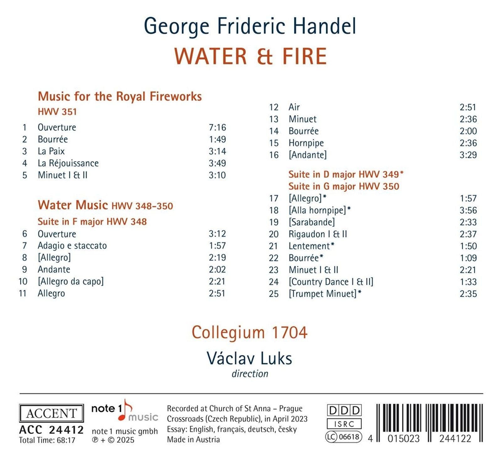 George Frideric Handel: Water & Fire