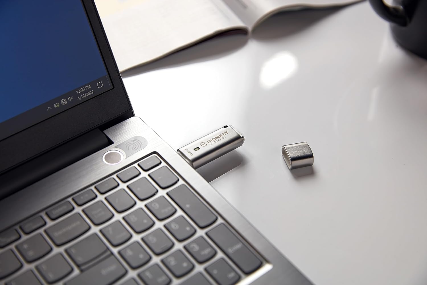 Kingston IronKey Locker+ 50 USB Flash Drive XTS-AES Encrypted for Data Protection with Automatic USBtoCloud Back Up-IKLP50/