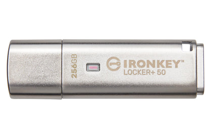 Kingston IronKey Locker+ 50 USB Flash Drive XTS-AES Encrypted for Data Protection with Automatic USBtoCloud Back Up-IKLP50/