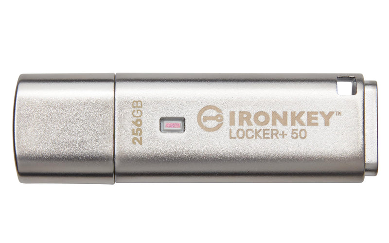 Kingston IronKey Locker+ 50 USB Flash Drive XTS-AES Encrypted for Data Protection with Automatic USBtoCloud Back Up-IKLP50/