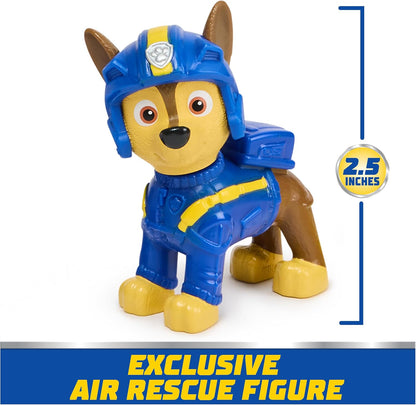 PAW PATROL Air Rescue - Chases Polizei-Rettungshubschrauber mit Geschoss-Abwurf und Chase Spielfigur (Basis Fahrzeug), Spielzeug für Kinder ab 3 Jahren