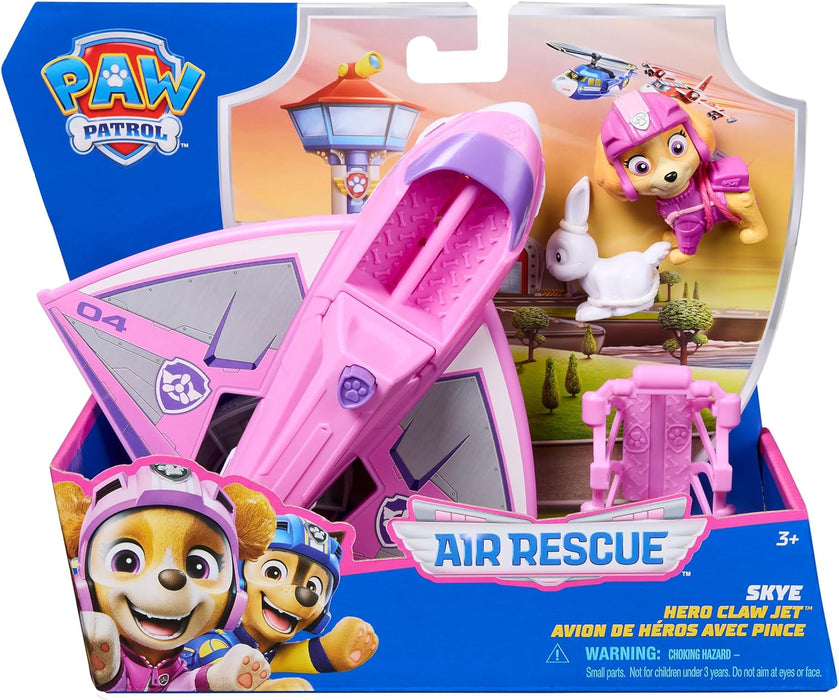 Paw Patrol: Air Rescue Skye Action Figure & Hero Claw Jet Plane with Retractable Claw, Rescue Basket & Bunny, Kids’ Toys for Boys & Girls Aged 3+