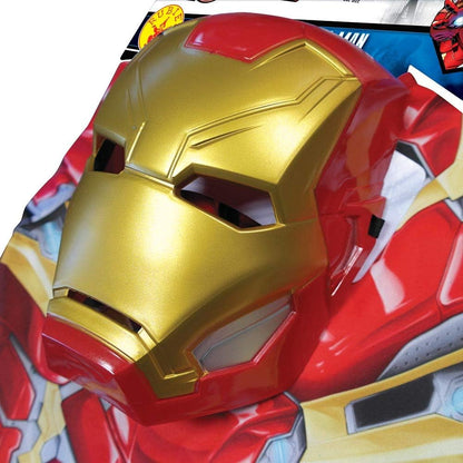 RUBIE'S Iron Man Chest Set I-300113 Official Marvel Top and Mask Costume – One Size, Cartoon, Red