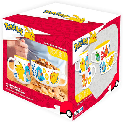 Pokemon - Breakfast Set Mug + Bowl - Pikachu & Kanto Starters