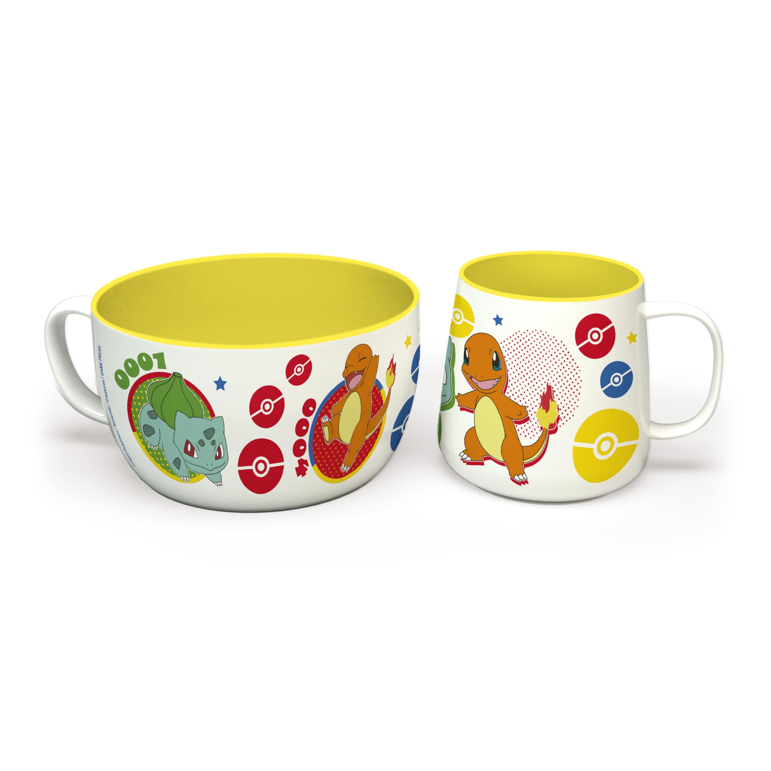 Pokemon - Breakfast Set Mug + Bowl - Pikachu & Kanto Starters