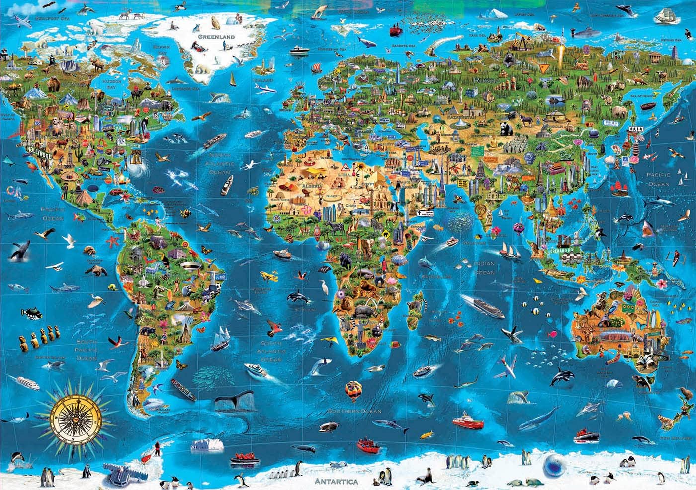 Educa - 1000 stukjes puzzel voor volwassenen | Wereldwonderen. Inclusief Fix Puzzle Tail om op te hangen Zodra de montage is voltooid. Vanaf 14 jaar (19022