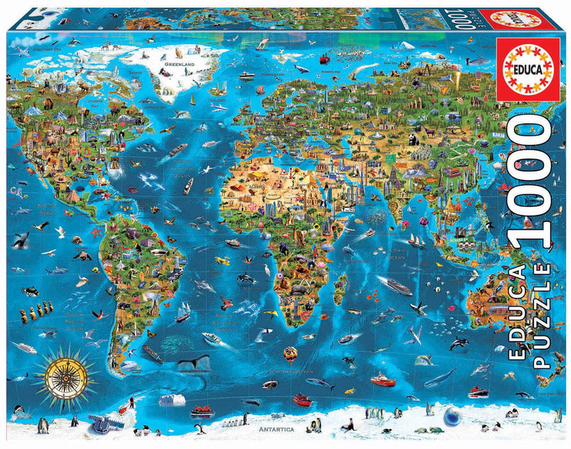 Educa - 1000 stukjes puzzel voor volwassenen | Wereldwonderen. Inclusief Fix Puzzle Tail om op te hangen Zodra de montage is voltooid. Vanaf 14 jaar (19022