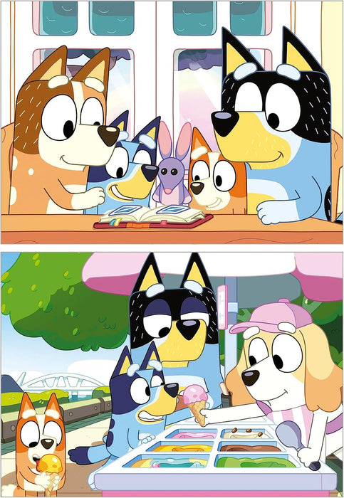 Educa - Set van twee puzzels met 48 delen van de figuren Bluey | gepresenteerd in een prachtige koffer om ze te bewaren. Wij raden aan vanaf 5 jaar (19831