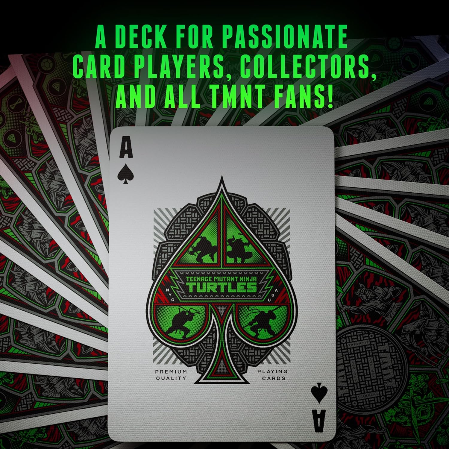 theory11 Teenage Mutant Ninja Turtles Cartes à jouer de qualité supérieure, indice standard de taille de poker, cartes à jouer de luxe