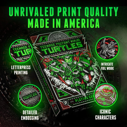 theory11 Teenage Mutant Ninja Turtles Cartes à jouer de qualité supérieure, indice standard de taille de poker, cartes à jouer de luxe