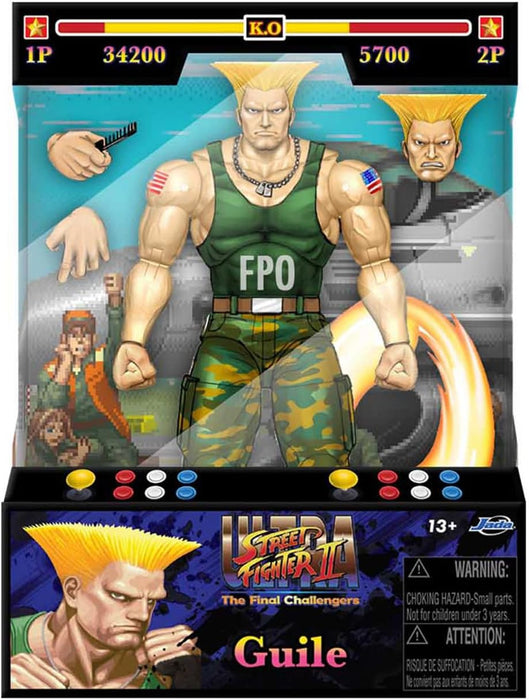 JADA-Figura de acción del Personaje Street Fighter II Guile: Atuendo del ejército, los Tatuajes, Las chapas identificativas y su característico peindado. Videojuegos Street Fighter. (253252032