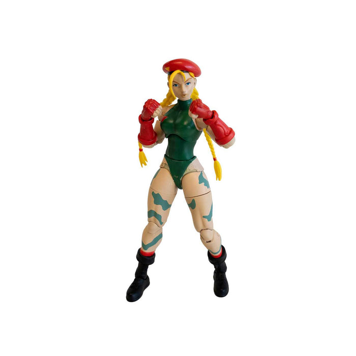 Jada - Figura articulada del Personaje de Street Fighter Cammy de 15 cm. con Manos y Cabeza Intercambiables, Accesorios y 20 Puntos articulados. Videojuegos Street Fighter. (253252033)