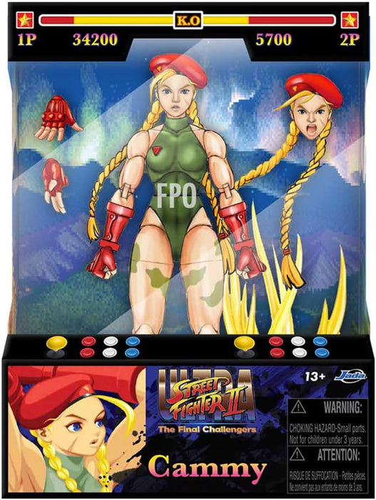 Jada - Figura articulada del Personaje de Street Fighter Cammy de 15 cm. con Manos y Cabeza Intercambiables, Accesorios y 20 Puntos articulados. Videojuegos Street Fighter. (253252033)