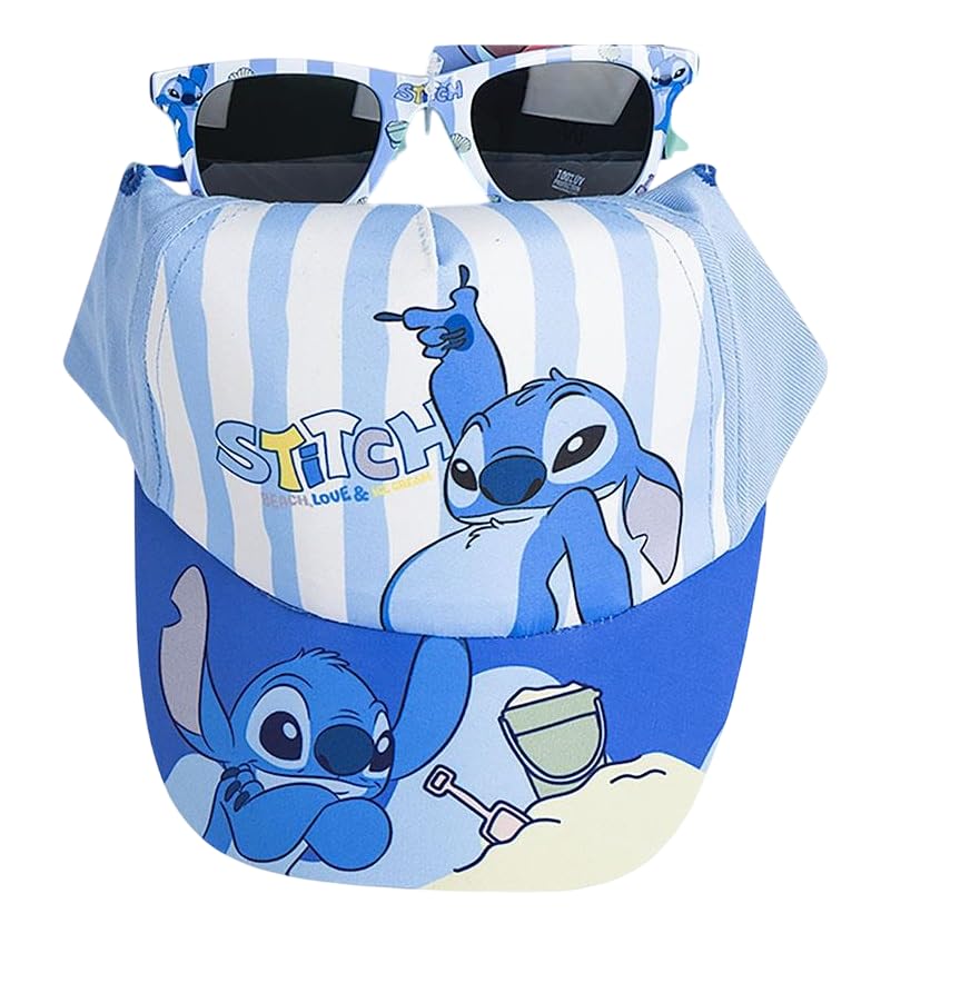 CERDÁ LIFE'S LITTLE MOMENTS | Set berretto e occhiali da sole Stitch per ragazzi e ragazze – Occhiali e berretto Stitch stile moderno e resistente