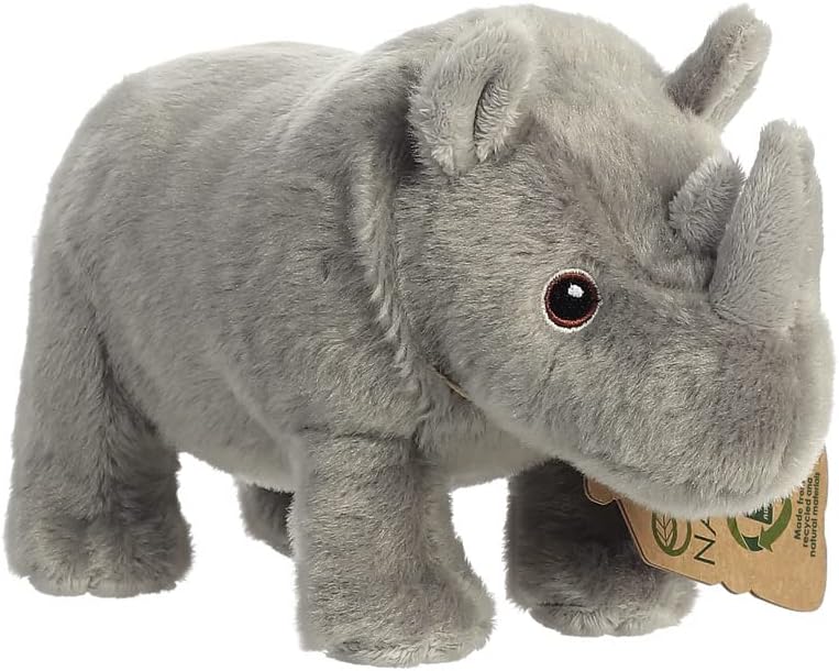 Aurora, 35023, Eco Nation Rhinoceros, 9.5In, Recycled Soft Toy, Grey