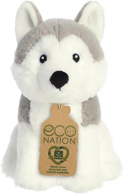Aurora, 35046, Eco Nation Husky Dog, 8In, Soft Toy, Grey & White