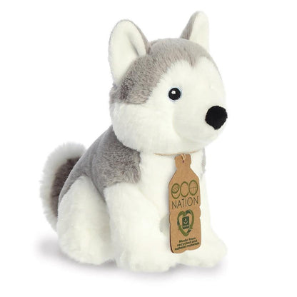 Aurora, 35046, Eco Nation Husky Dog, 8In, Soft Toy, Grey & White