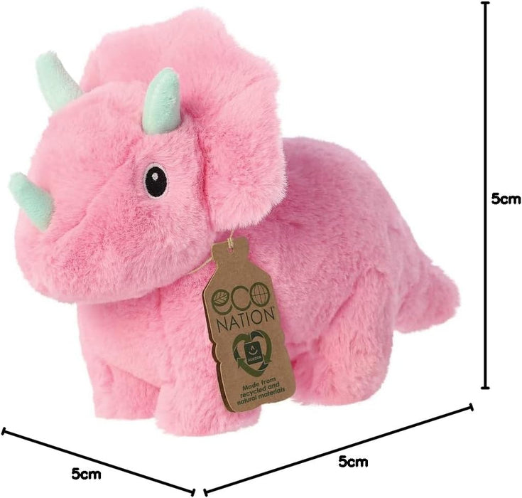 Aurora, 35057, Eco Nation Trix Triceratops Dinosaur, 8In, Soft Toy, Pink