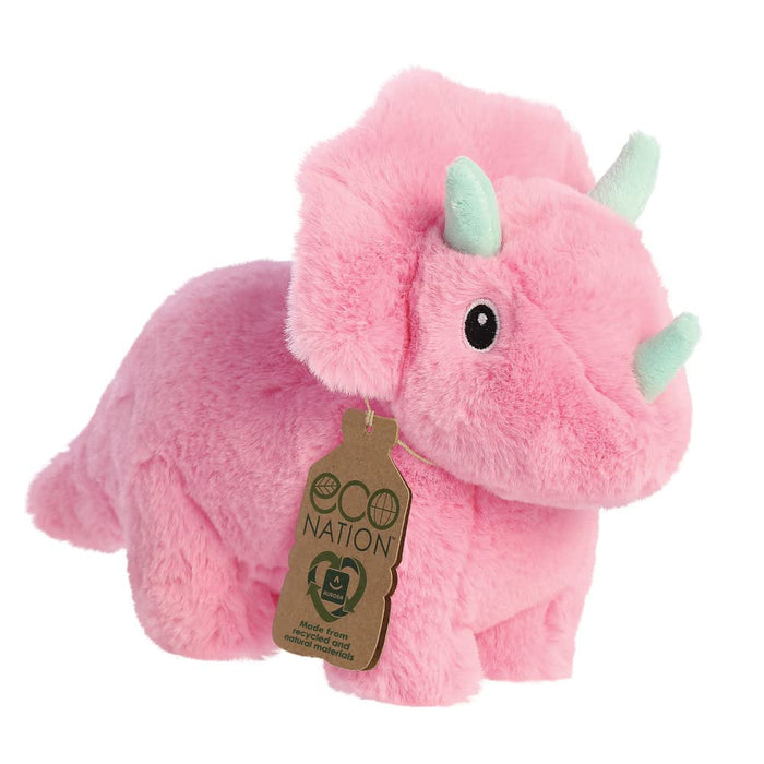 Aurora, 35057, Eco Nation Trix Triceratops Dinosaur, 8In, Soft Toy, Pink