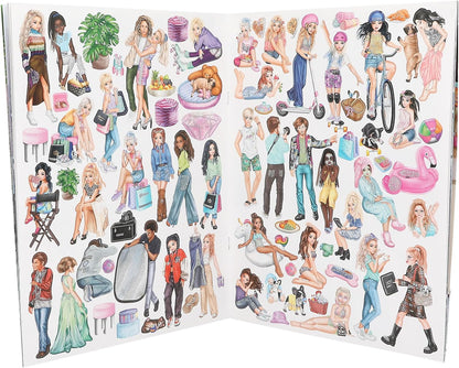 Depesche 13423 TOPModel Stickerworld - Stickerboek met 16 gedetailleerde achtergrondpagina's en 6 pagina's met accessoirestickers