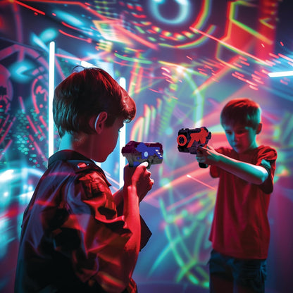Lexibook, Galactic Battle Set, Laser-tagspel met 2 laserpistolen en 2 pakken inbegrepen, Schieten tot 25 meter afstand, Geluids- en lichteffecten, JG250