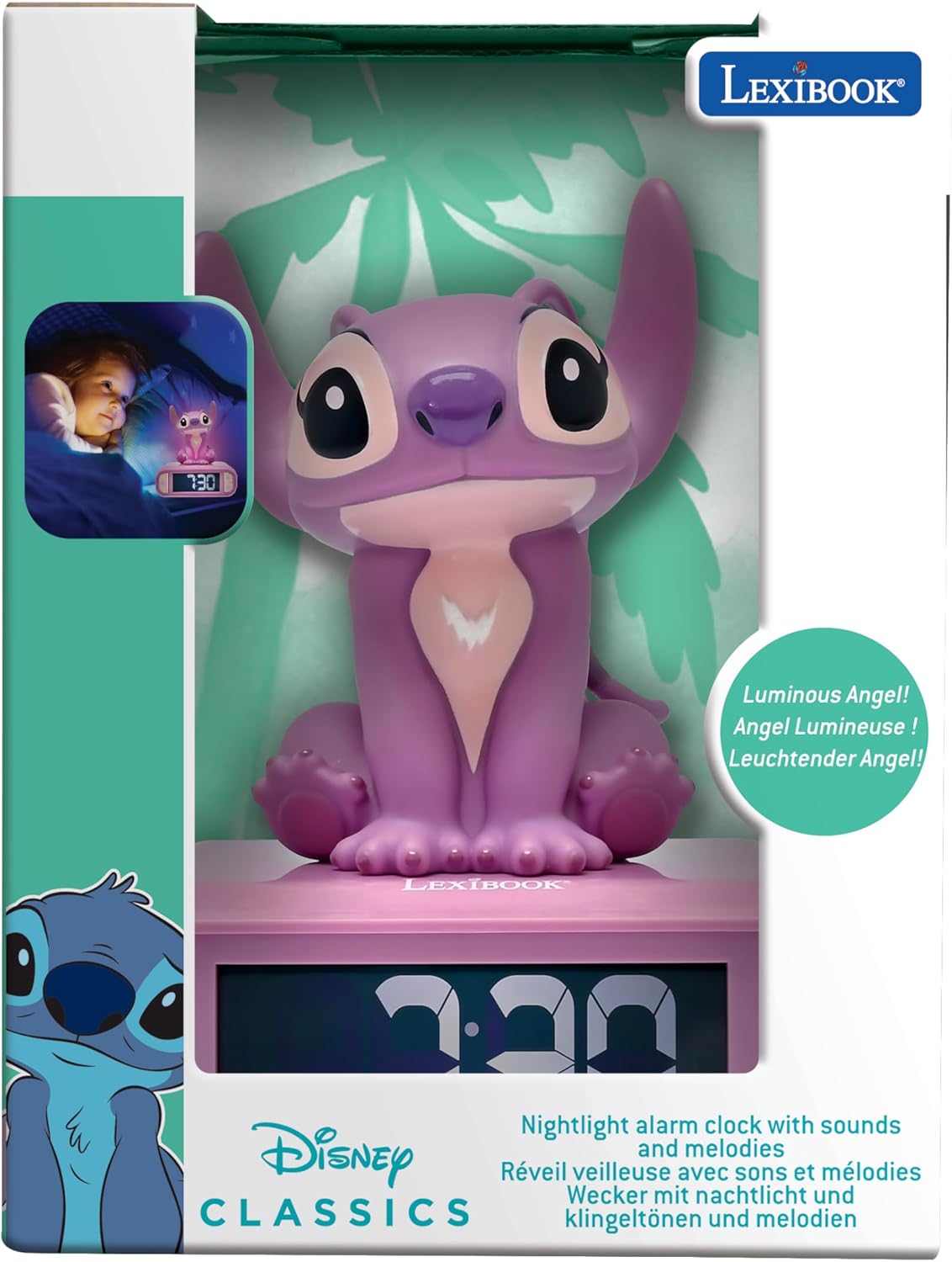 Lexibook -  Disney Stitch - Angel Alarm Clock With Sounds (Rl800D1)