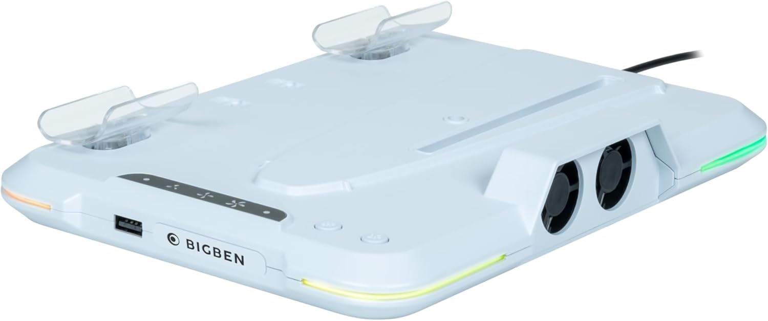 Nacon Charging Station With Fan Rgb/Usb Hub/Fan, White Ps5 Slim