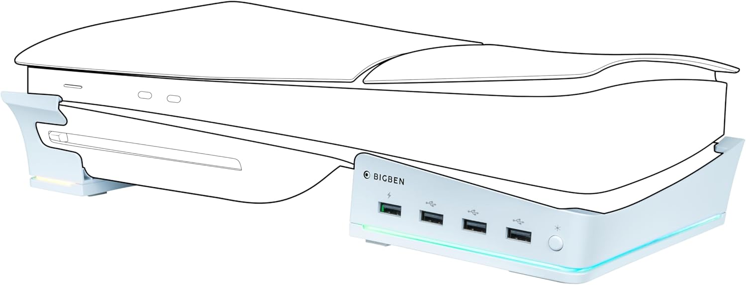 Playstation 5 Slim dockingstation voor opladen en gegevensoverdracht, compatibel met digitale consoles en harde schijven. Nacon