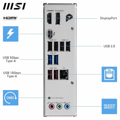 MSI PRO B860-P Motherboard, ATX - Supports Intel Core Ultra Processors (Series 2), LGA 1851-12 DRPS, DDR5 Memory Boost (8600+ MT/s OC), PCIe 5.0 x16 & 4.0 x16, M.2 Gen5, 5G LAN