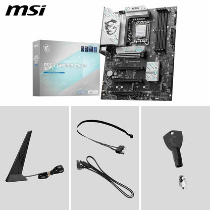 MSI B860 GAMING PLUS WIFI Motherboard, ATX - Supports Intel Core Ultra Processors (Series 2), LGA 1851 - DDR5 Memory Boost 8600+ MT/s (OC), PCIe 5.0 x16 x16, M.2 Gen5, Intel Killer 5G LAN, Wi-Fi 7