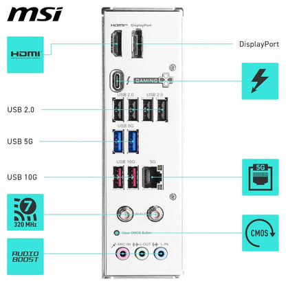 MSI B860 GAMING PLUS WIFI Motherboard, ATX - Supports Intel Core Ultra Processors (Series 2), LGA 1851 - DDR5 Memory Boost 8600+ MT/s (OC), PCIe 5.0 x16 x16, M.2 Gen5, Intel Killer 5G LAN, Wi-Fi 7