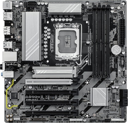 GIGABYTE B860M DS3H WIFI6E Motherboard - Intel Core Ultra Series CPUs, 5+1+2+1 Phases VRM, up to 9066MHz DDR5, 1xPCIe 5.0 + 1xPCIe 4.0 M.2, 2.5GbE LAN, WIFI 6E, USB 3.2 Gen 2