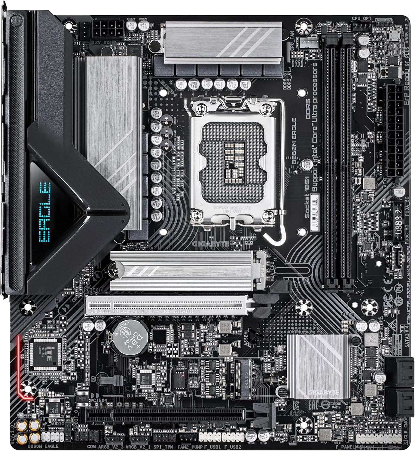 GIGABYTE B860M EAGLE Motherboard - Intel Core Ultra Series CPUs, 6+1+2+1 Phases VRM, up to 9066MHz DDR5, 1xPCIe 5.0 + 1xPCIe 4.0 M.2, 2.5GbE LAN, USB 3.2 Gen 1