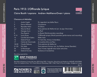 Paris 1913: L'Offrande Lyrique