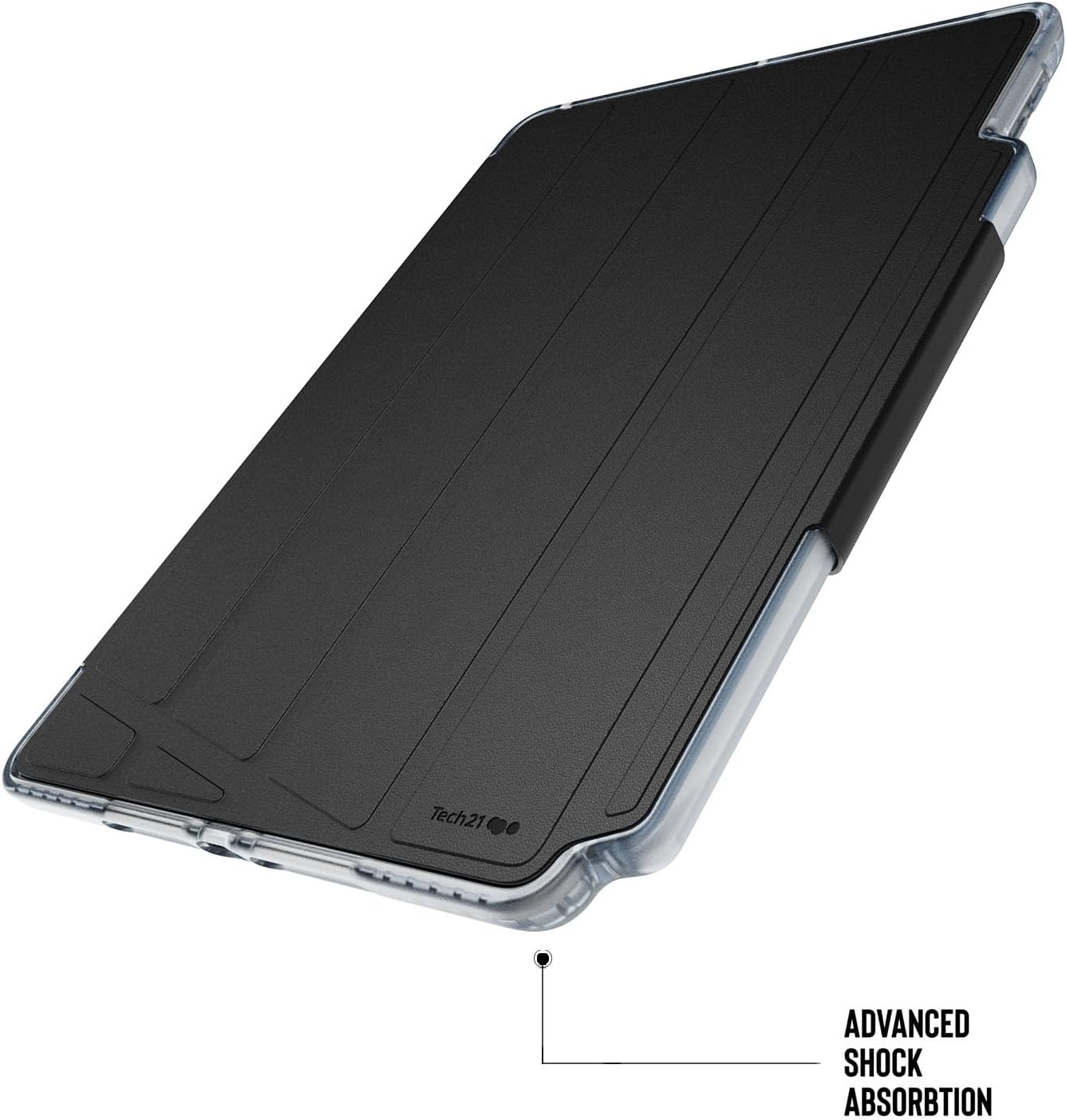 Tech21 EvoFolio hoes voor iPad 7e/8e/9e generatie - slagbescherming, iPad case met Multi-Angle Viewing, Wake/Sleep Cover - Zwart