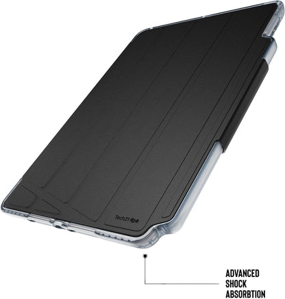Tech21 EvoFolio hoes voor iPad 7e/8e/9e generatie - slagbescherming, iPad case met Multi-Angle Viewing, Wake/Sleep Cover - Zwart
