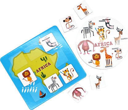 Shuffle Into The Wild Animal Seek - A Wild Game of Hunt & Seek Around The World, For 2-4 Players, Suitable For Ages 3+