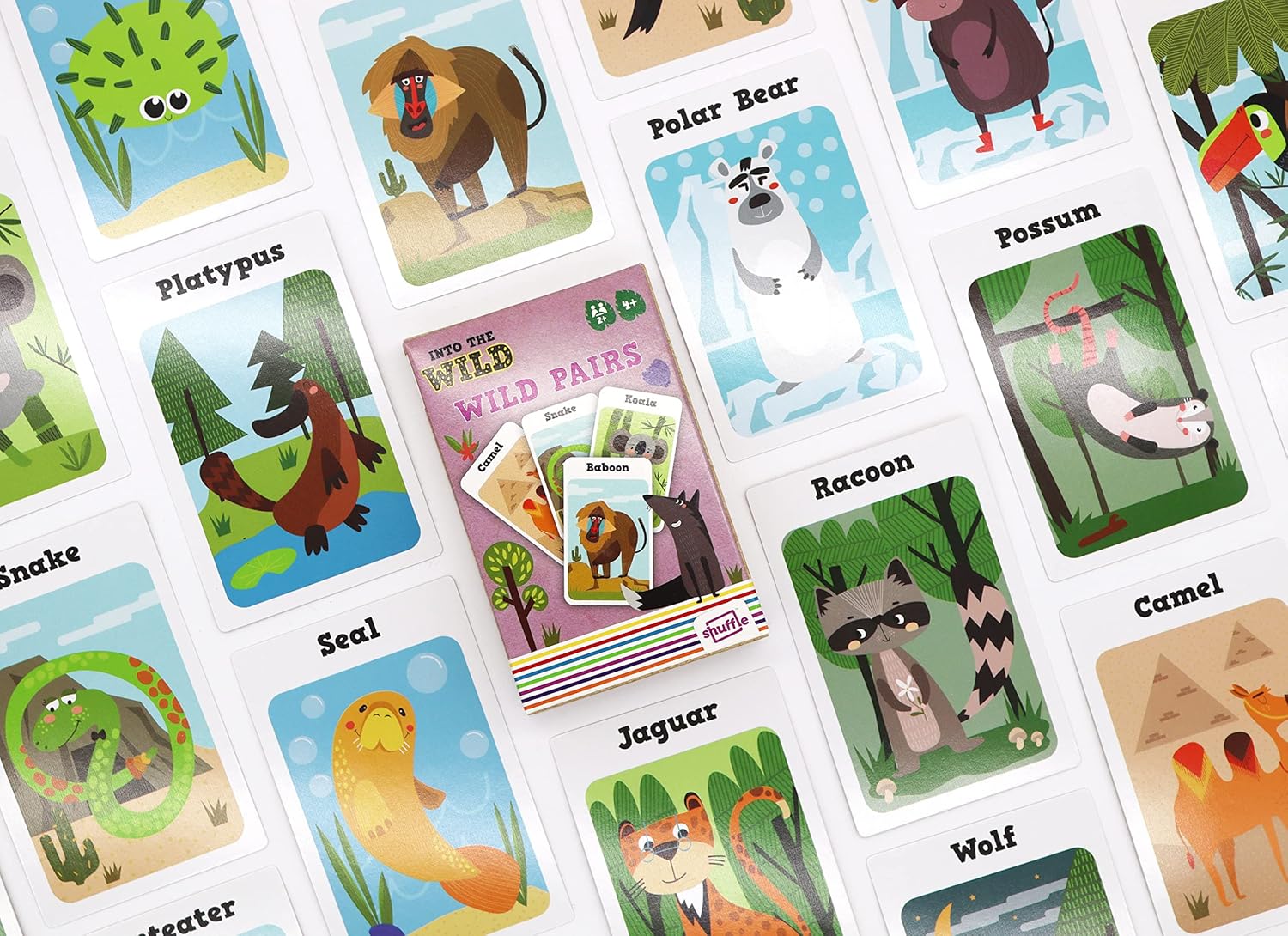 Shuffle Into The Wild 3 Juegos de Cartas para niños - Snap, familias y Parejas, fomenta la Memoria de Tus Hijos, Habilidades de combinación y coordinación, para Mayores de 3 años