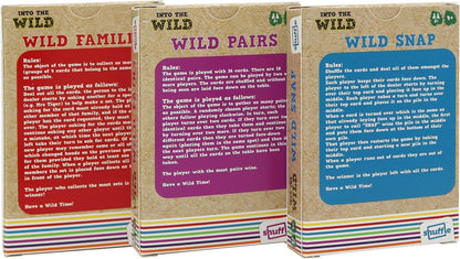 Shuffle Into The Wild 3 Juegos de Cartas para niños - Snap, familias y Parejas, fomenta la Memoria de Tus Hijos, Habilidades de combinación y coordinación, para Mayores de 3 años