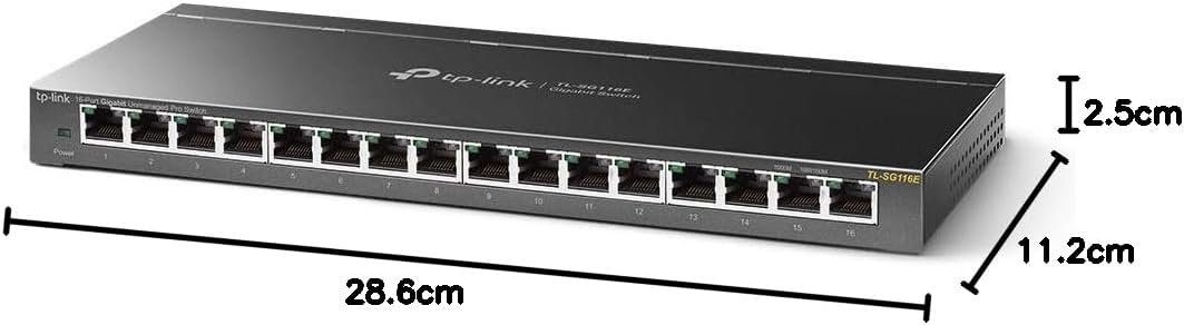 TP-Link Managed Network Switch 16-Port Gigabit, Support QoS VLAN IGMP Snooping, Network Monitoring through Web Interface(TL-SG116E)