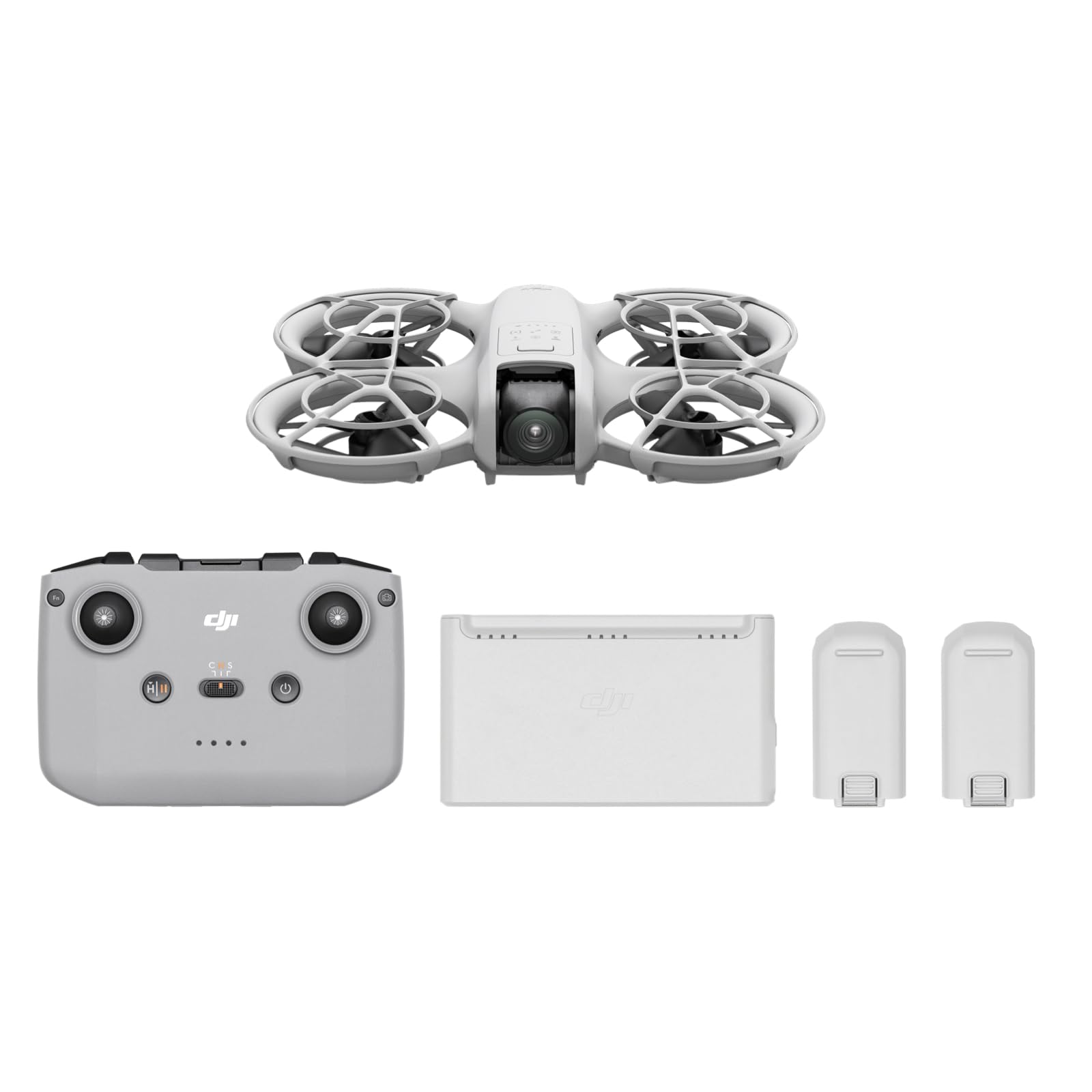 DJI Neo Fly More Combo, Mini drone met 4K UHD-camera voor volwassenen, een zelf-vliegende drone van 135 g die u volgt, opstijgen vanaf uw palm, onderwerp volgen met AI, met RC-N3 en 3 batterijen