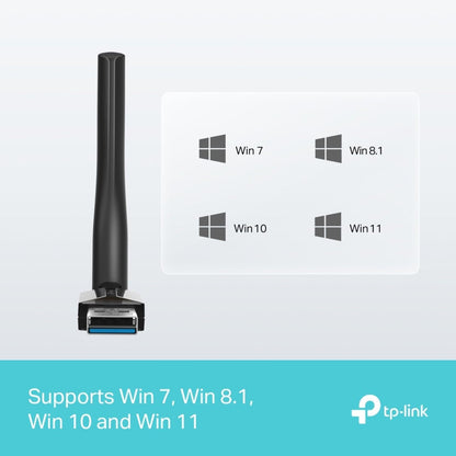 TP-Link Long Range USB Bluetooth Adapter PC, Bluetooth 5.3 USB Adapter, Adjustable, Multi-Directional Antenna, Versatile Wireless Connectivity, Works with Windows 11/10/8.1/7 (UB500 Plus)