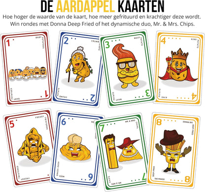 Fried Potatoes Kaartspel Orginele editie - Nederlandstalig - Strategie, Snelheid & Verslaving gegarandeerd - Frituur je tegenstanders in dit slagfestijn voor de Familie! - Luxe Verpakking