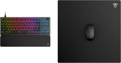 Turtle Beach Sense Core vierkante pc-gamingmuismat, antislip rubberen achterkant, gebalanceerd micro-geweven stoffen oppervlak, glad, duurzaam, medium - zwart