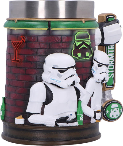 Nemesis Now Stormtrooper Bar Tankard 15,4 cm, hars, officieel gelicentieerde originele Stormtrooper, barontwerp, bierkraanhandvat, roestvrijstalen inzetstuk, gegoten in de fijnste hars, vakkundig