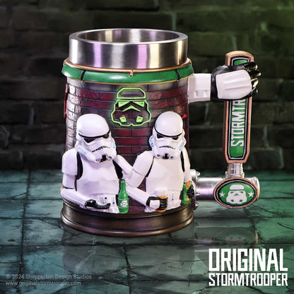 Nemesis Now Stormtrooper Bar Tankard 15,4 cm, hars, officieel gelicentieerde originele Stormtrooper, barontwerp, bierkraanhandvat, roestvrijstalen inzetstuk, gegoten in de fijnste hars, vakkundig