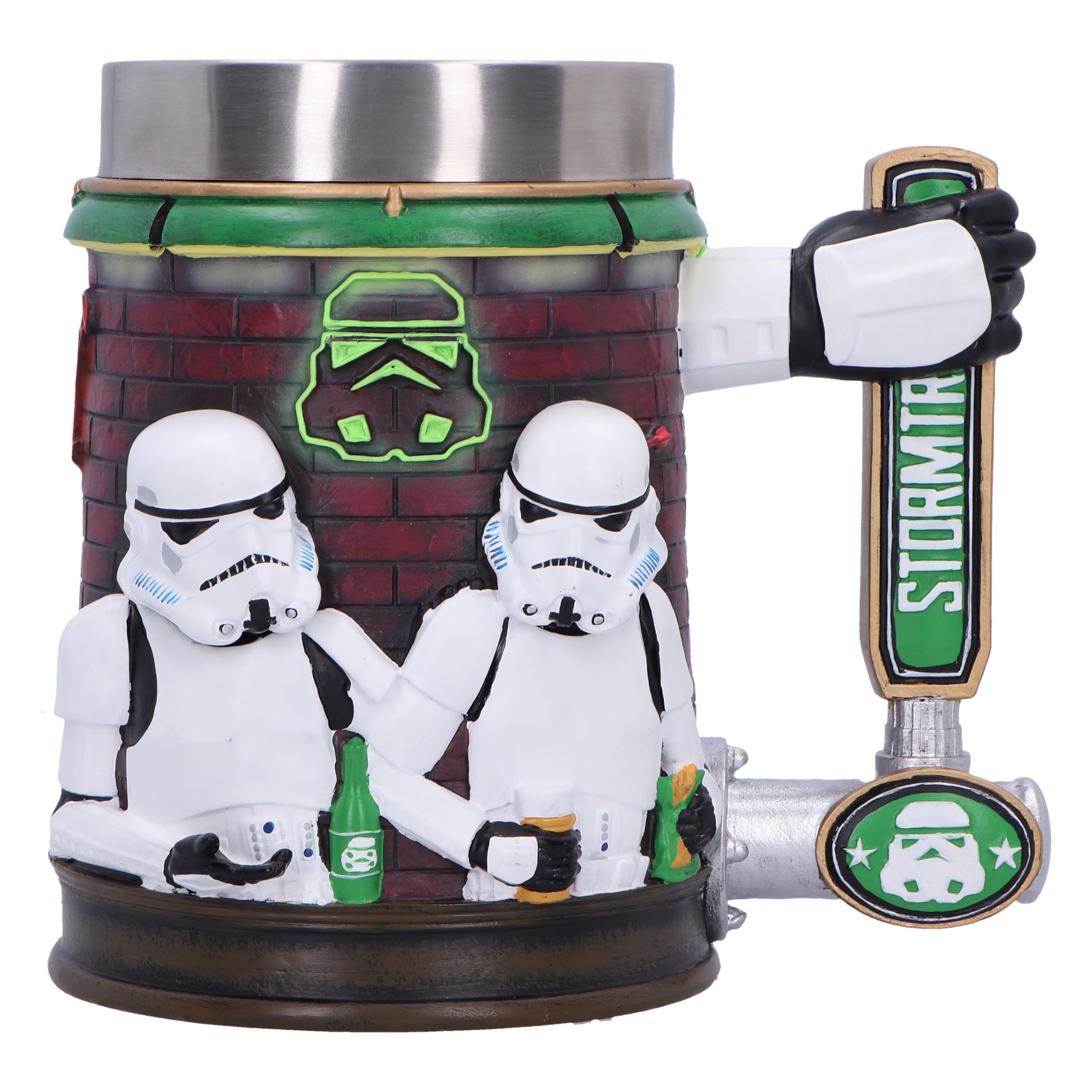 Nemesis Now Stormtrooper Bar Tankard 15,4 cm, hars, officieel gelicentieerde originele Stormtrooper, barontwerp, bierkraanhandvat, roestvrijstalen inzetstuk, gegoten in de fijnste hars, vakkundig